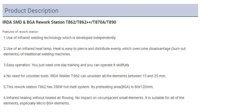 IrDA Welder, SMD Rework Station, BGA Reballing Station