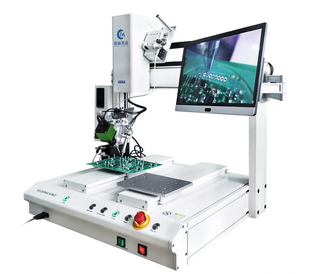 PCB Board LED USB Double Head Double Y Independent Work with Rotatable Shaft Soldering Robot Machine